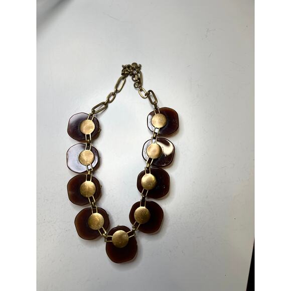 J.Crew J Crew statement necklace gold tone burnished signed costume jewelry - Picture 14 of 16